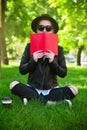 Hipster girl with book Royalty Free Stock Photo