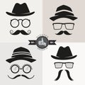 Hipster Glasses, Hats & Mustaches Royalty Free Stock Photo
