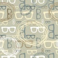 Hipster glasses seamless pattern