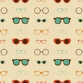 Hipster Glasses Vector Seamless Pattern