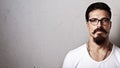Hipster guy wearing eyeglasses Royalty Free Stock Photo