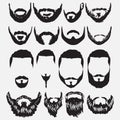 Hipster hair and beards, fashion vector illustration set Royalty Free Stock Photo