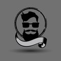 Hipster hair and beards, fashion vector set. Royalty Free Stock Photo