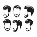 Vector vintage hairstyle barber shop logo for your design - Vector