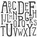 Hipster hand-drawn alphabet