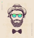 Hipster with hat Royalty Free Stock Photo