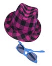 Hipster Hat and Sunglasses Royalty Free Stock Photo