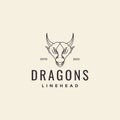 Hipster head dragon logo design