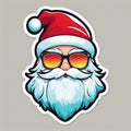 Hipster Ho-Ho-Ho: A Sticker with Santa\'s Edgy Charm