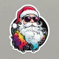 Hipster Ho-Ho-Ho: A Sticker with Santa\'s Edgy Charm