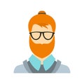 Hipster icon, flat style