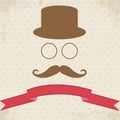 Hipster Illustration on Dot Vintage Background