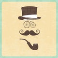 Hipster illustration with hipster elements