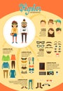 Hipster infographics with fashion design elements