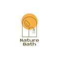 Hipster leaf with shower bath logo design vector graphic symbol icon illustration creative idea Royalty Free Stock Photo