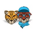 Hipster leopards cool sketch