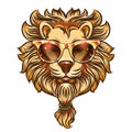 Hipster lion with colorful eyeglasses