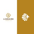 Hipster lion head logo icon Illustration logotype in trendy linear line vintage style Royalty Free Stock Photo
