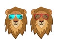 Hipster Lion with sunglasses