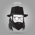 Hipster long hair style with hat Royalty Free Stock Photo