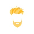 Hipster Male Hair and Facial Style With Full Blond Beard Side Fringe