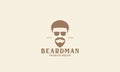 hipster man head beard with sunglasses logo symbol icon vector graphic design illustration