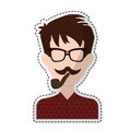 Hipster man icon image Royalty Free Stock Photo