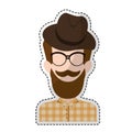 Hipster man icon image Royalty Free Stock Photo