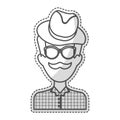 Hipster man icon image Royalty Free Stock Photo