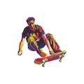 Skateboarder in wpap Royalty Free Stock Photo