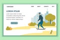 Hipster Man Skateboarding Responsive Landing Page