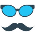hipster mask, moustache Vector Icon that can be easily modified or edit Royalty Free Stock Photo