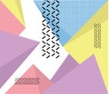 Hipster modern geometric abstract background. avangarde retro background with multicolored geometric shapes Royalty Free Stock Photo