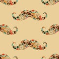 Hipster Mustache Colorful Seamless Pattern