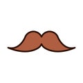 Hipster mustache fashion line fill icon
