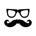 Hipster mustache and glasses