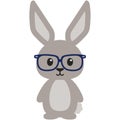 Hipster Nerdy Geeky Woodland Bunny Rabbit Illustration