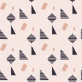 Hipster Pattern Abstract Retro 80 s Jumble Geometric Line Shapes. fashion style seamless background. Vector illustration Royalty Free Stock Photo