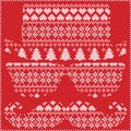 Hipster pattern in Scandinavian Nordic winter stitching knitting christmas style with mustache, geek sunglasses and hat