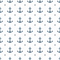 Hipster pattern seamless background with anchor