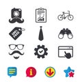 Hipster photo camera icon. Glasses symbol. Royalty Free Stock Photo