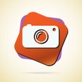 Hipster photo or camera icon with long shadow Royalty Free Stock Photo