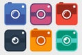 Hipster photo camera icon set