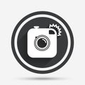 Hipster photo camera sign icon. Retro camera. Royalty Free Stock Photo