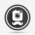 Hipster photo camera sign icon. Retro camera. Royalty Free Stock Photo