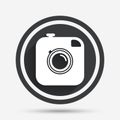 Hipster photo camera sign icon. Retro camera. Royalty Free Stock Photo