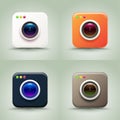 Hipster photo retro camera icon set. Royalty Free Stock Photo