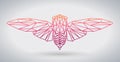 Hipster polygonal animal butterfly or cicada.Triangle animal