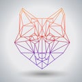 Hipster polygonal animal fox. Triangle animal