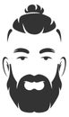 Hipster portrait. Fashion barbershop logo. Black avatar